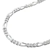 2,7mm Figarokette Kette Halskette Collier flach 925 Silber 50cm Silbercollier