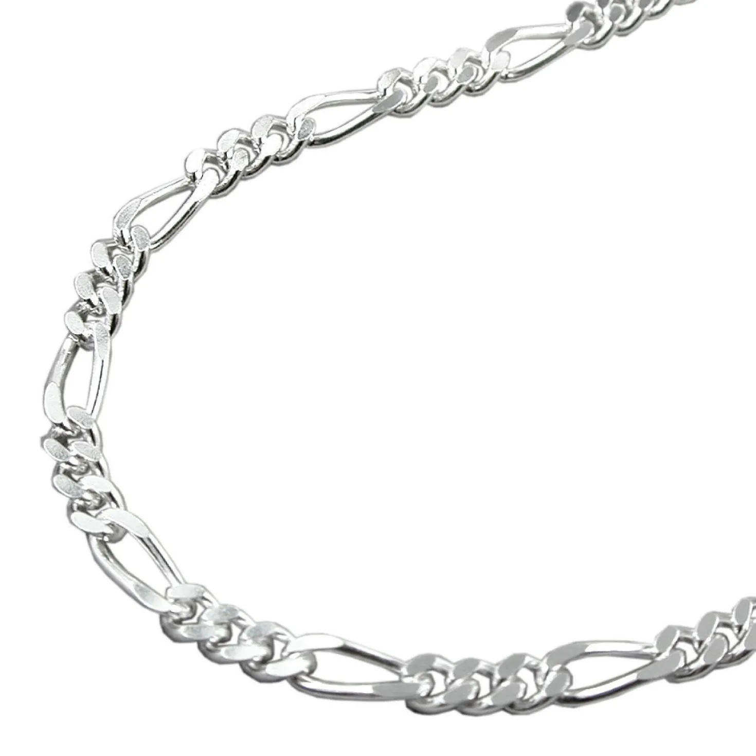 2,7mm Figarokette Panzerkette Collier, flach, 925 Sterlingsilber, 45cm