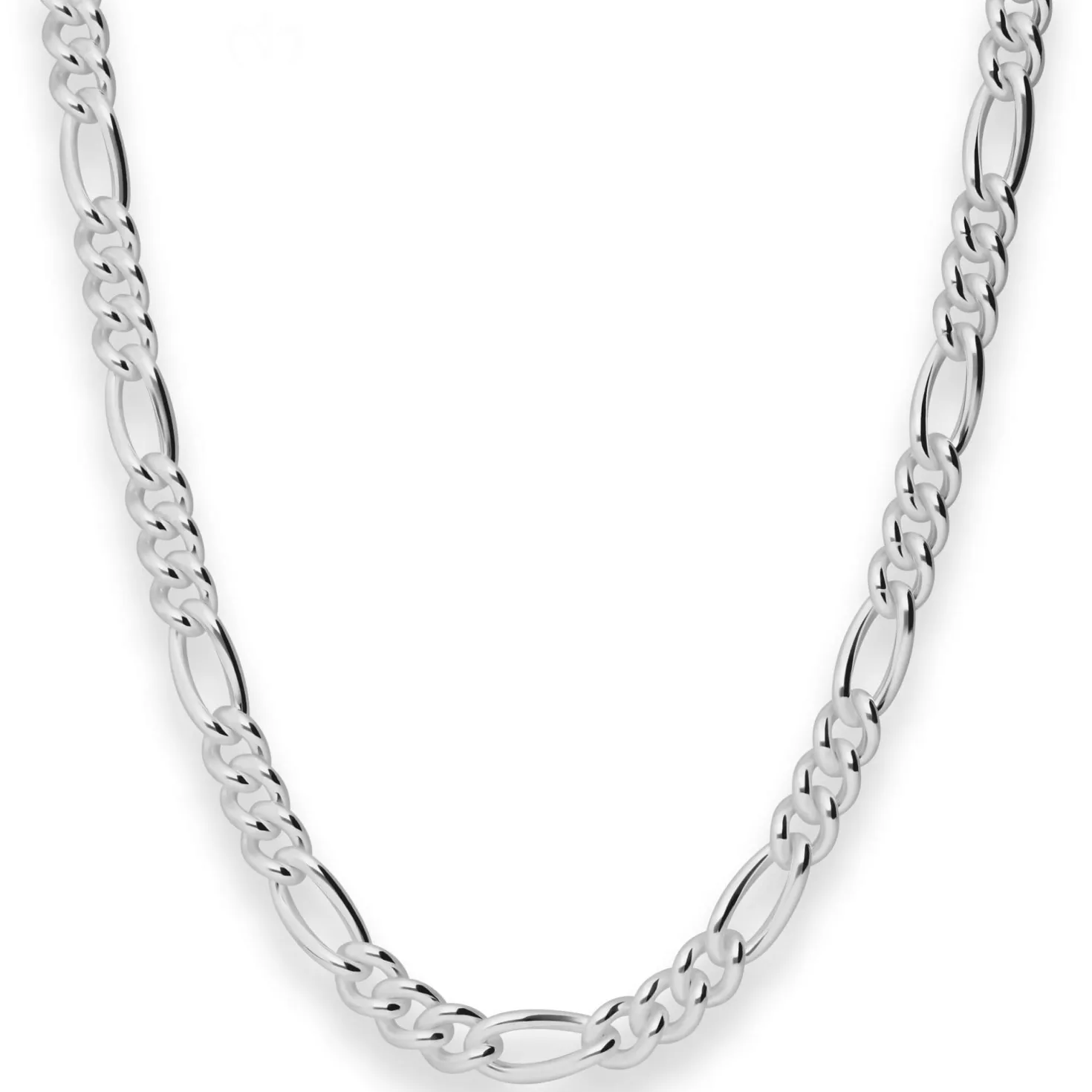 6,5mm Figarokette Silberkette Collier Halskette aus 925 Silber 55cm