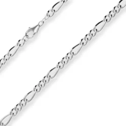 6,5mm Figarokette Silberkette Collier Halskette aus 925 Silber 55cm