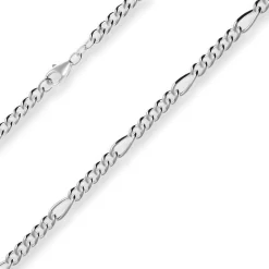 5,9mm Figarokette Silberkette Collier Halskette aus 925 Silber 50cm
