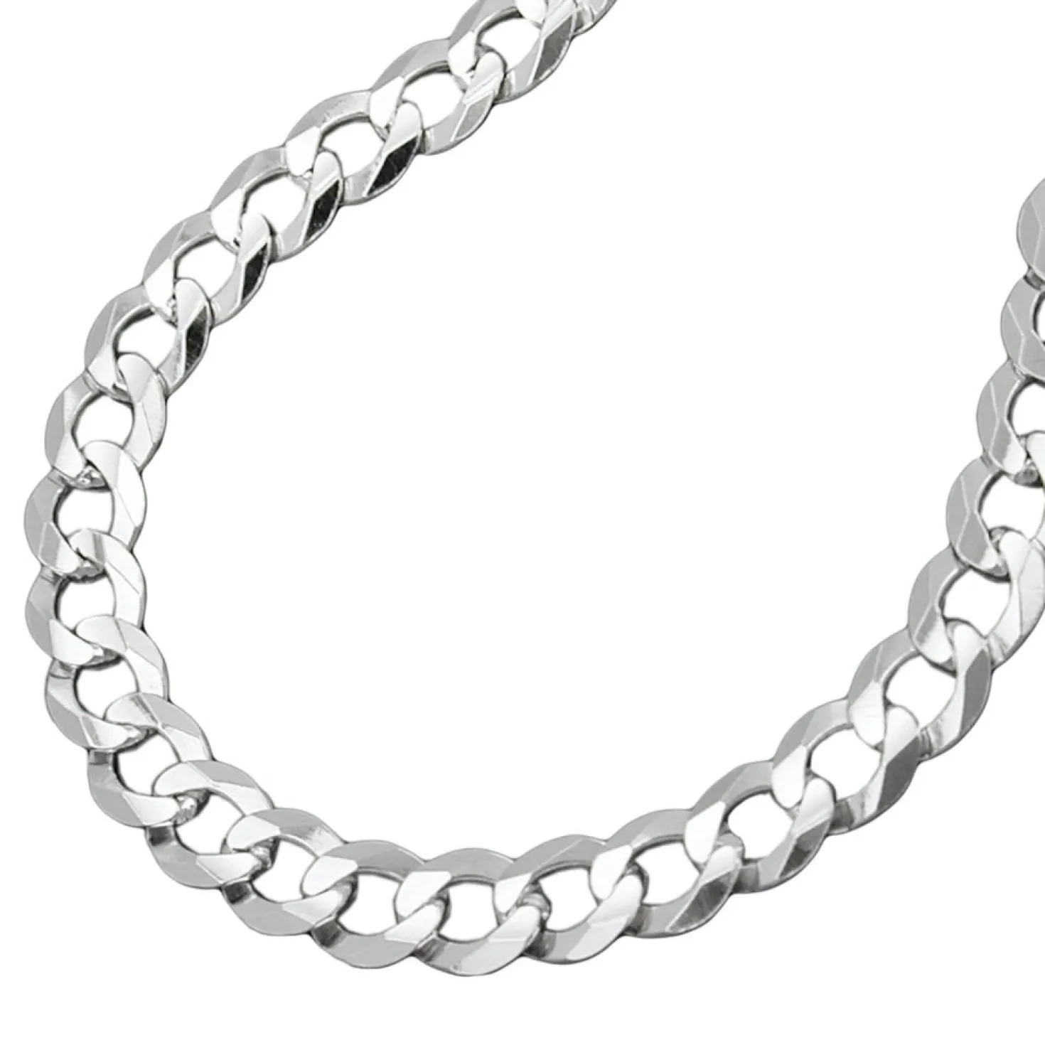 4,8mm Flach-Panzerkette Kette Collier Halsschmuck, oval, 925 Silber, 55cm