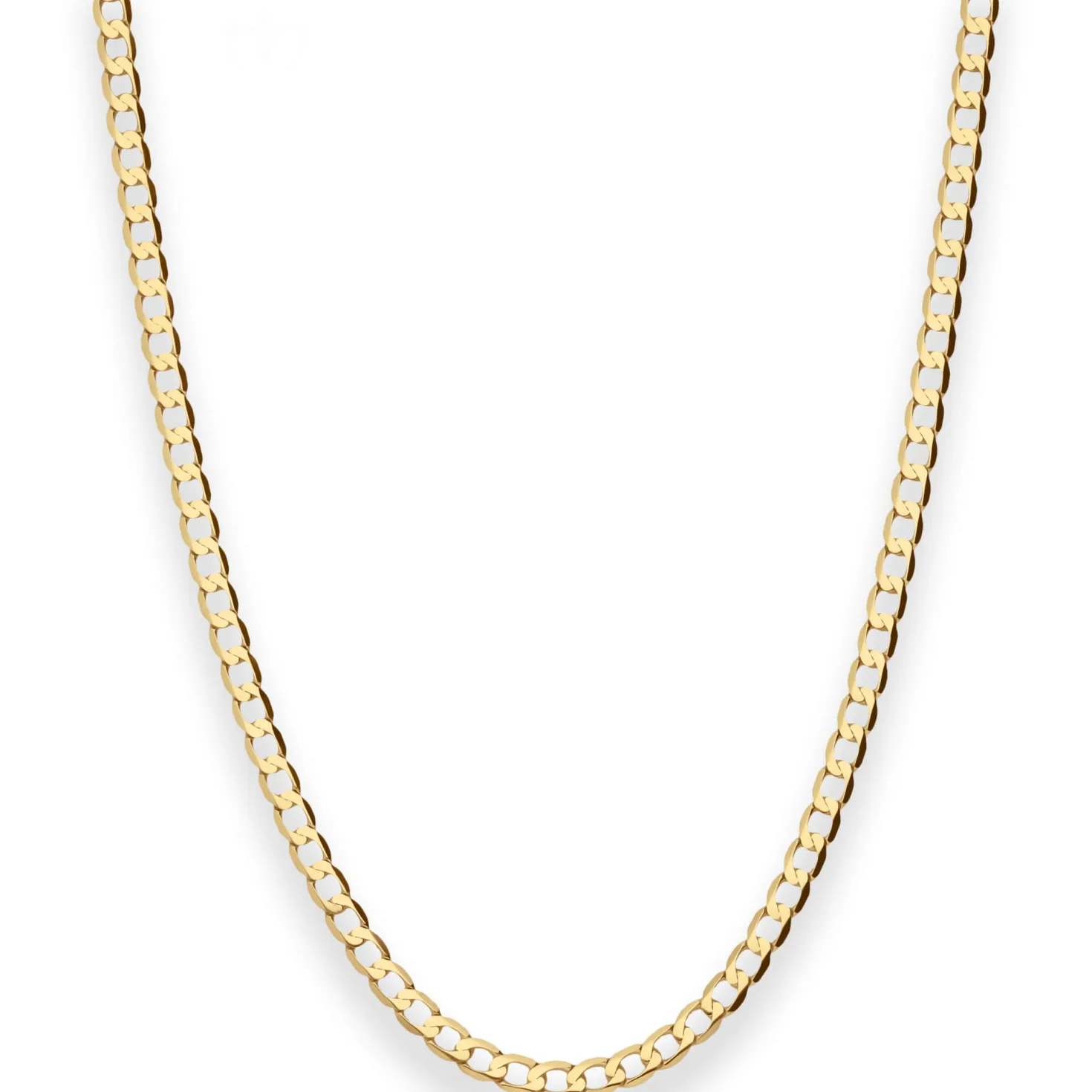2,6mm Flach-Panzerkette weit Collier diamantiert aus 585 Gold Gelbgold 55cm