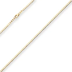 2,6mm Flach-Panzerkette weit Collier Halskette aus 585 Gold Gelbgold 85cm