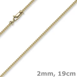 2mm Franco Armband Armkette Armschmuck aus 585 Gold Gelbgold massiv 19cm