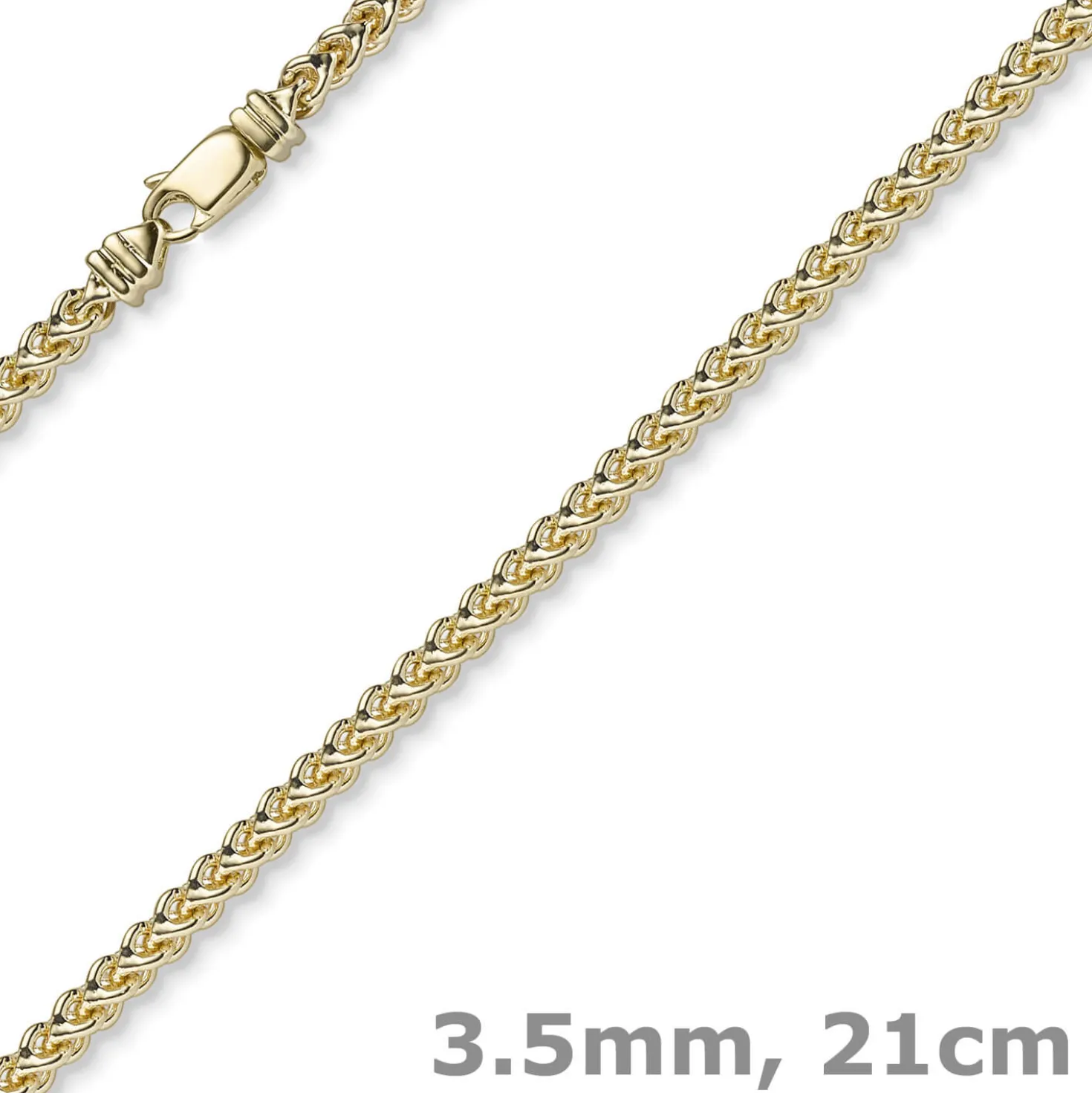 3,5mm Franco Armband Armkette Armschmuck aus 750 Gold Gelbgold massiv 21cm