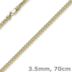 3,5mm Franco Kette Halskette Collier aus 750 Gold Gelbgold massiv 70cm