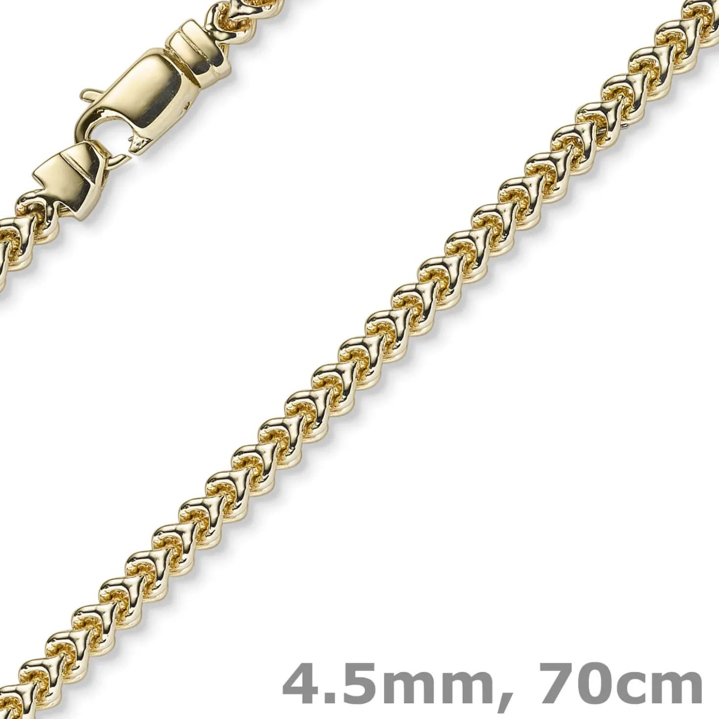 4,5mm Franco Kette Halskette Collier aus 585 Gold Gelbgold massiv 70cm