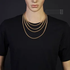 4,5mm Franco Kette Halskette Collier aus 585 Gold Gelbgold massiv 60cm