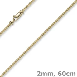 2mm Franco Kette Halskette Collier aus 585 Gold Gelbgold massiv 60cm