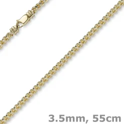 3,5mm Franco Kette Halskette Collier aus 585 Gold Gelbgold massiv 55cm