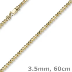 3,5mm Franco Kette Halskette Collier aus 585 Gold Gelbgold massiv 60cm