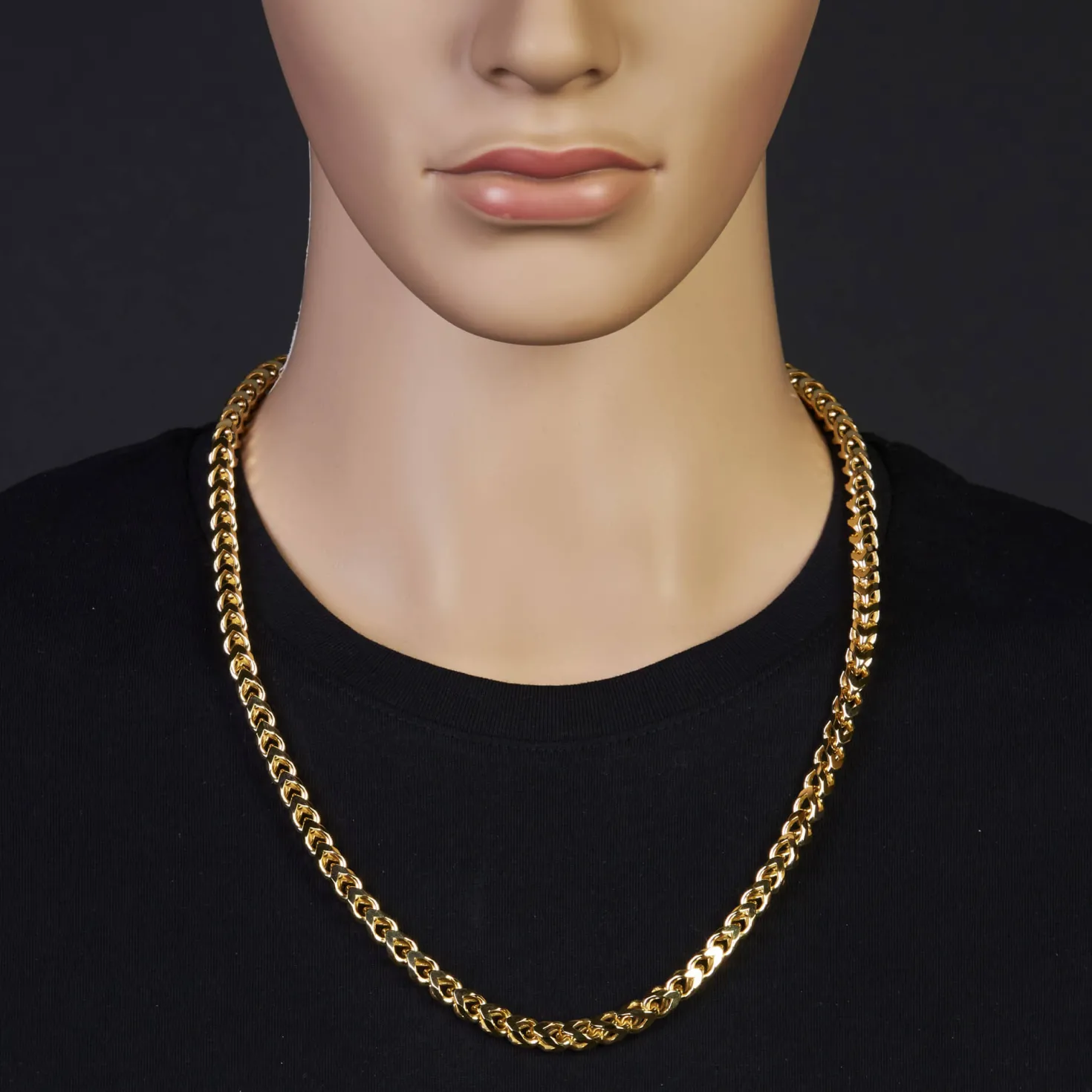 6,5mm Franco Kette Halskette Collier aus 585 Gold Gelbgold massiv 65cm Herren