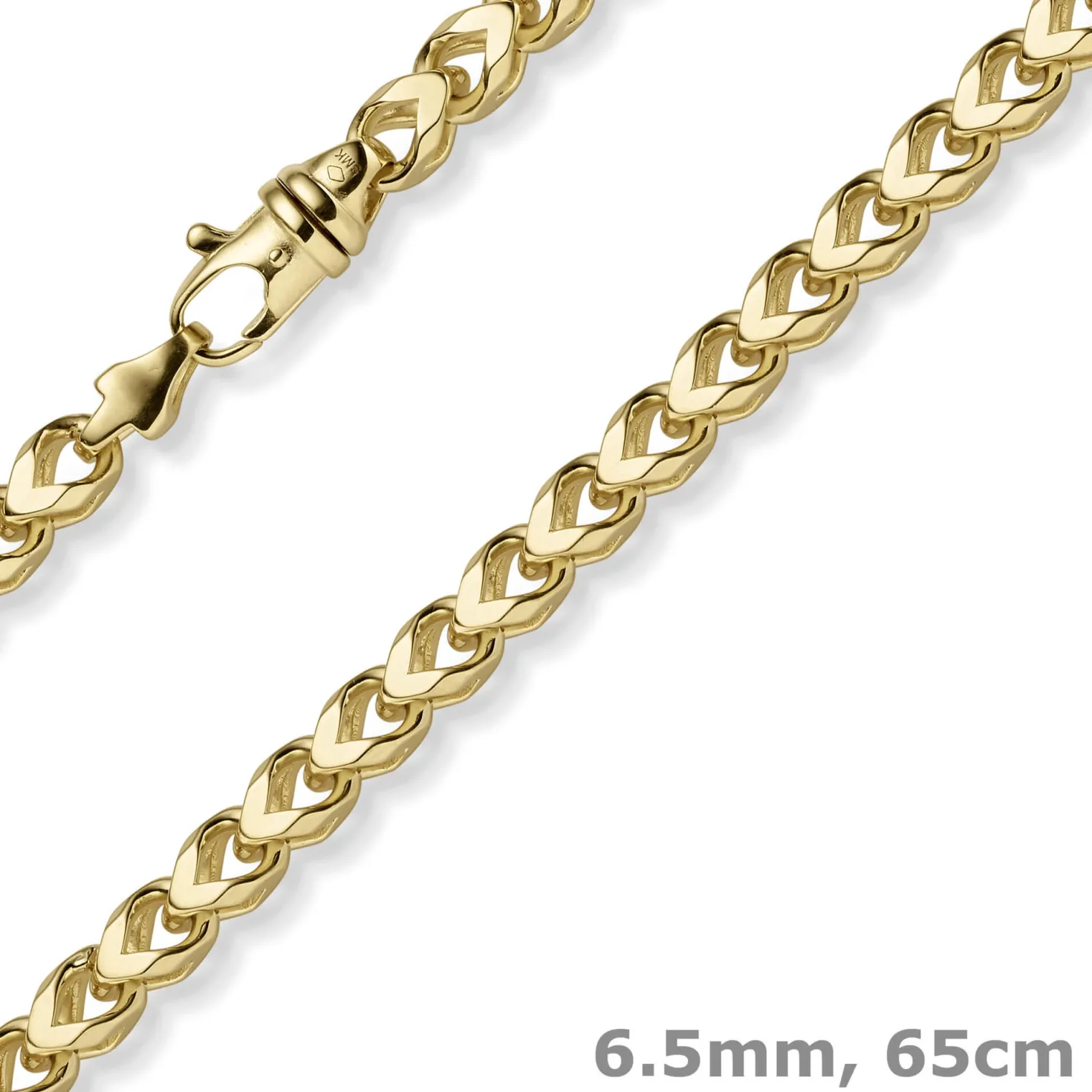 6,5mm Franco Kette Halskette Collier aus 585 Gold Gelbgold massiv 65cm Herren