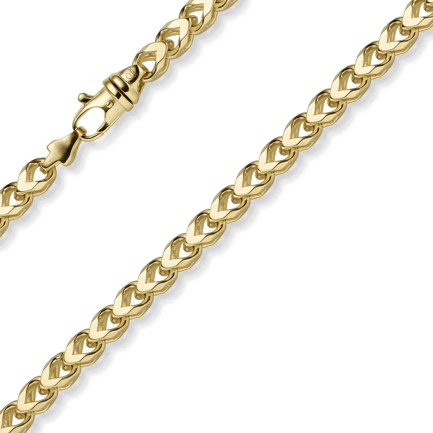 6,5mm Franco Kette Halskette Collier aus 585 Gold Gelbgold massiv 65cm Herren