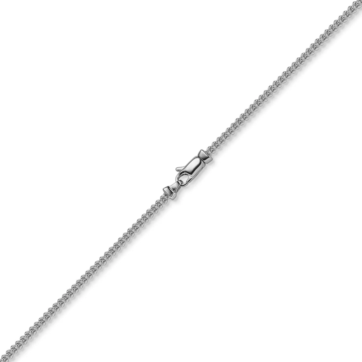 2mm Franco Kette Halskette Collier aus 750 Gold Weißgold massiv 45cm