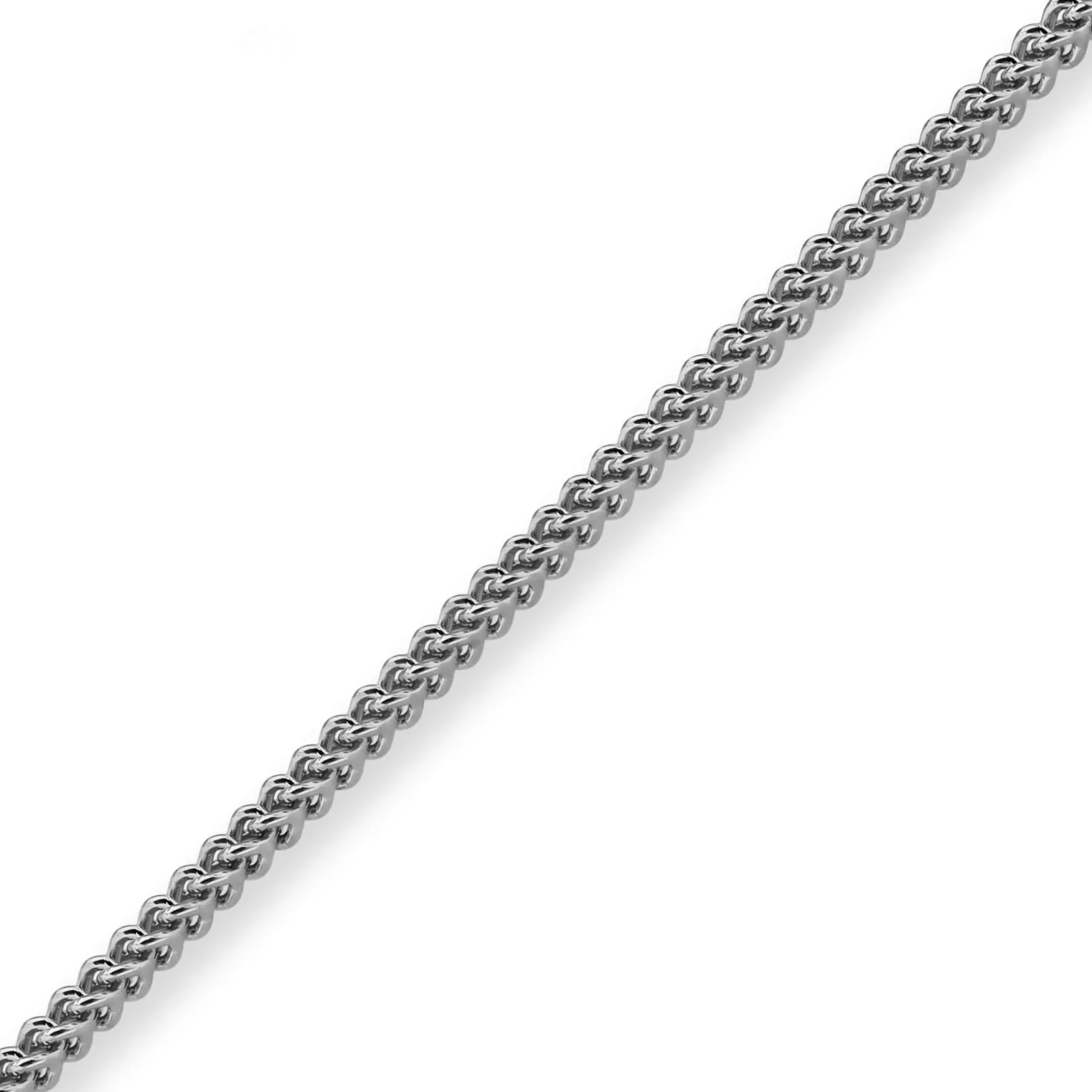 2mm Franco Kette Halskette Collier aus 750 Gold Weißgold massiv 45cm