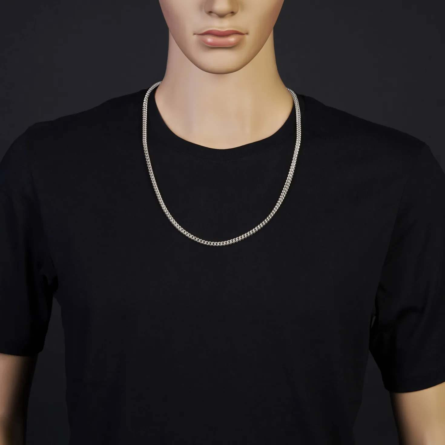 4,5mm Franco Kette Halskette Collier aus 585 Gold Weißgold massiv 70cm