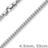 4,5mm Franco Kette Halskette Collier aus 585 Gold Weißgold massiv 55cm