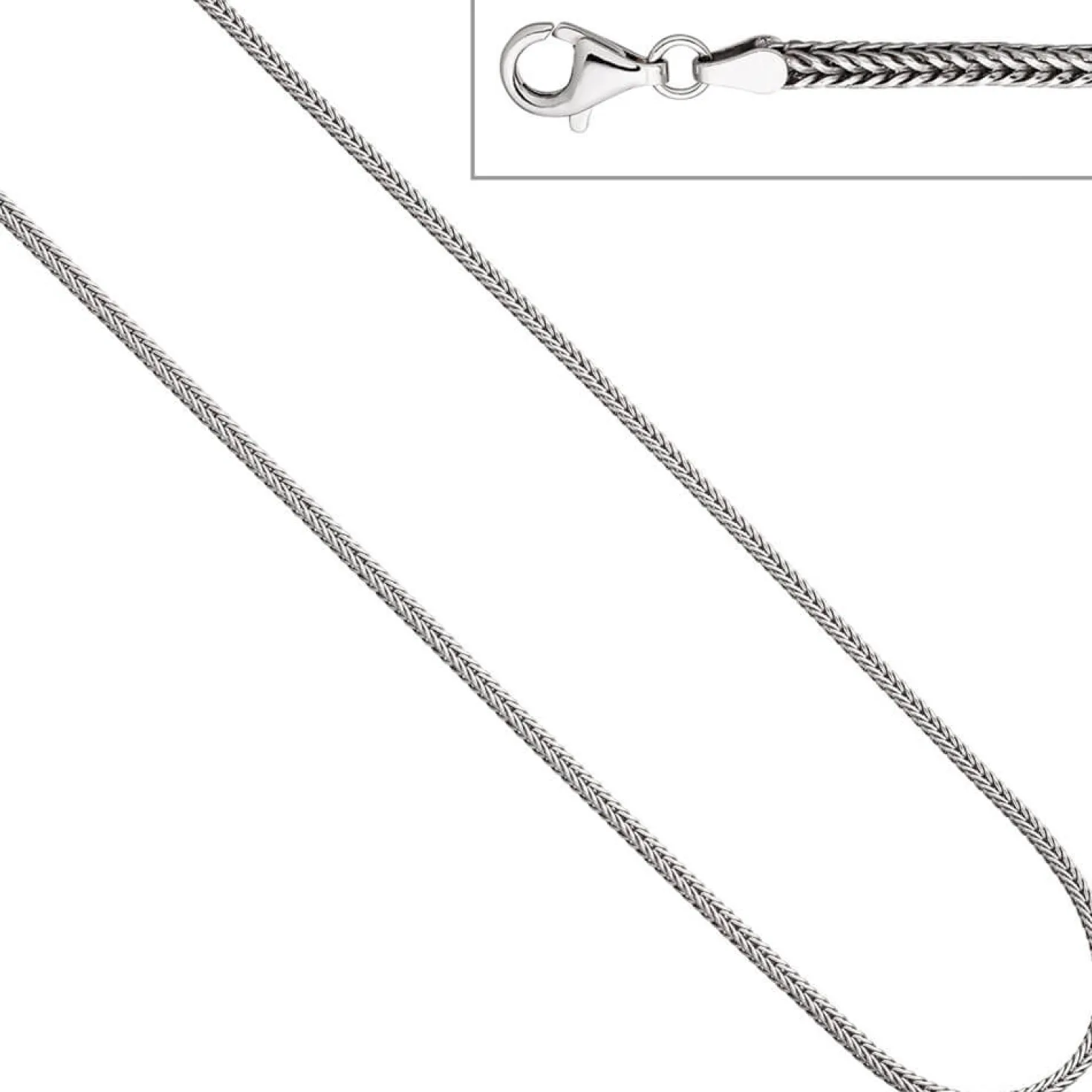 2,5mm Fuchsschwanzkette Kette Collier Halskette Halsschmuck aus 925 Silber, 45cm