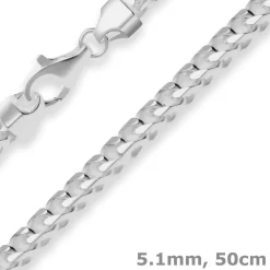 5,1mm Fuchsschwanzkette Silberkette Collier Halskette aus 925 Silber 50cm