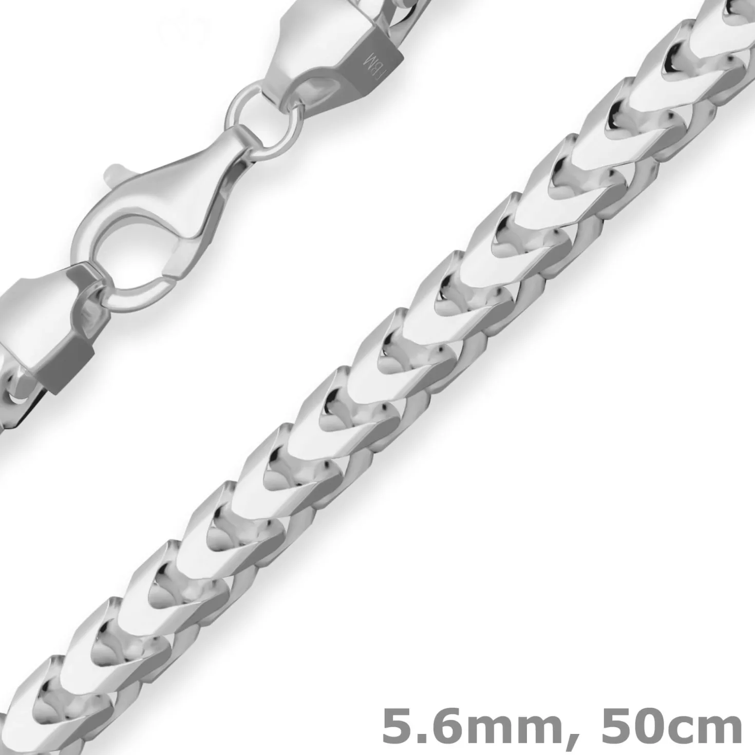 5,6mm Fuchsschwanzkette Silberkette Collier Halskette aus 925 Silber 50cm