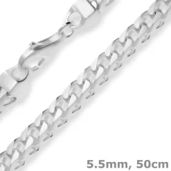 5,5mm Fuchsschwanzkette Silberkette Collier Halskette aus 925 Silber matt 50cm