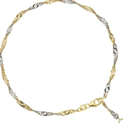 2,9mm Fußkettchen Fußkette Singapurkette 925 Silber vergoldet 23-25cm