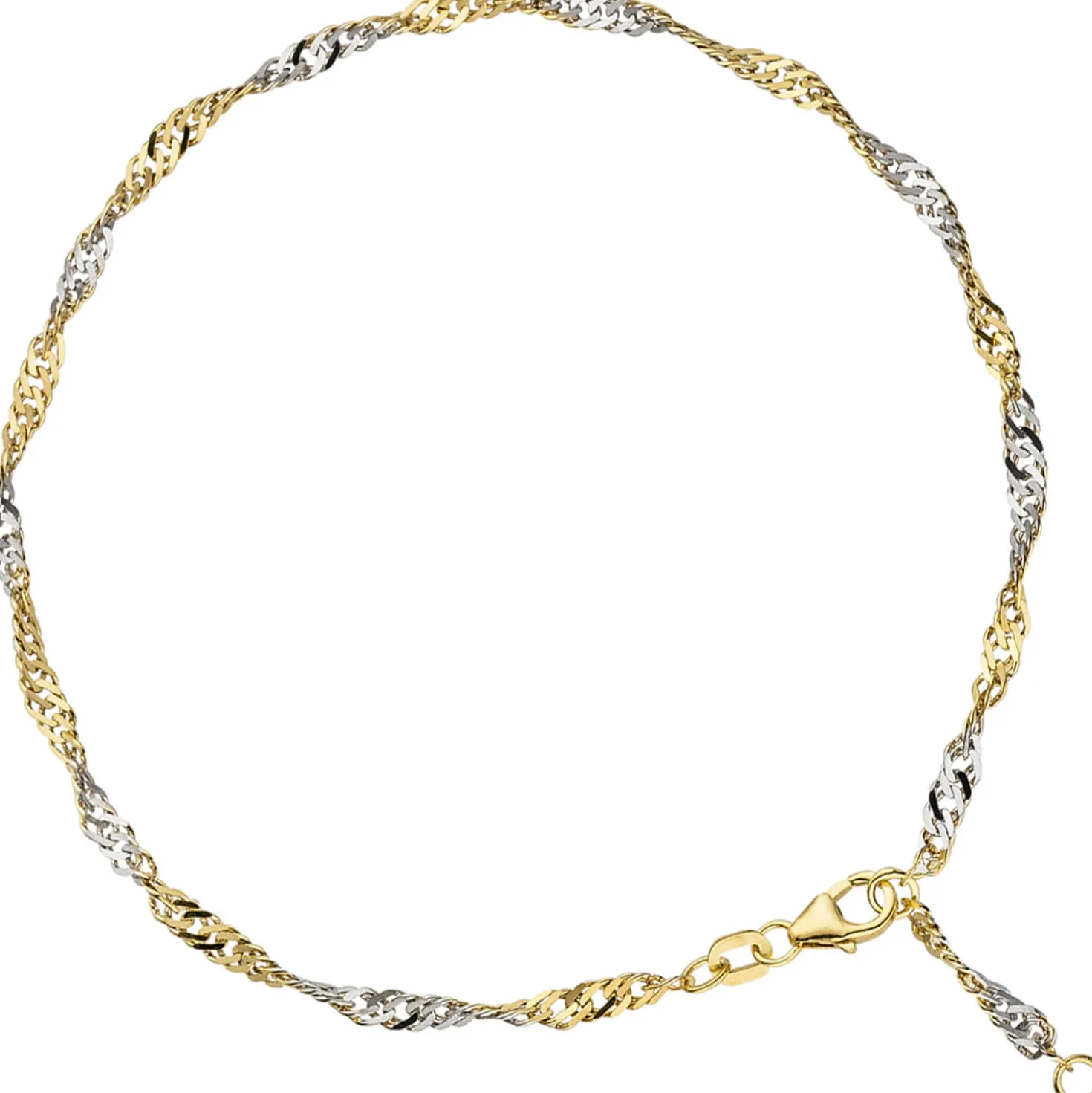 2,9mm Fußkettchen Fußkette Singapurkette 925 Silber vergoldet 23-25cm