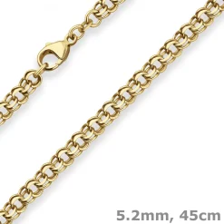 5,2mm Garibaldikette Goldkette Collier Halskette aus 585 Gold Gelbgold 45cm