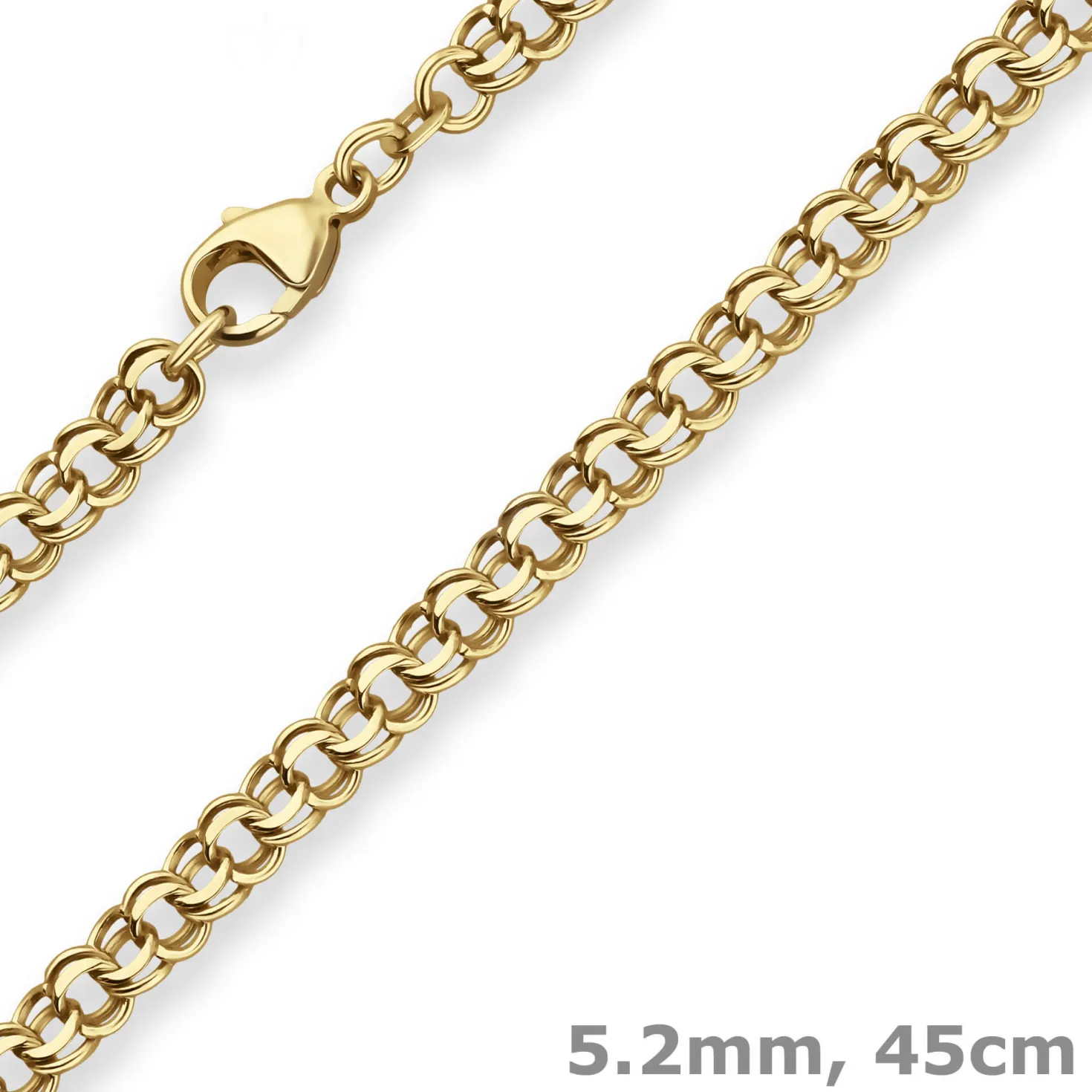 5,2mm Garibaldikette Goldkette Collier Halskette aus 585 Gold Gelbgold 45cm
