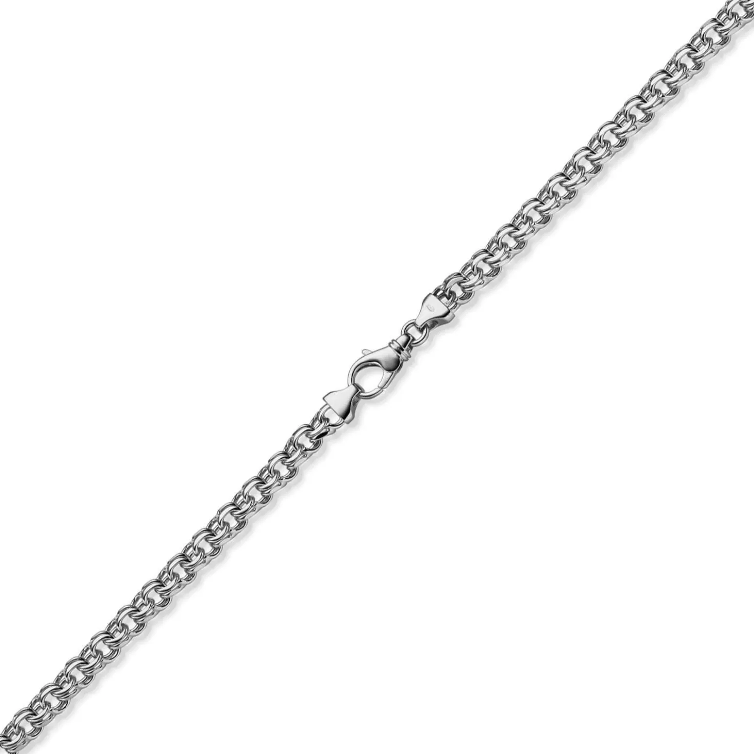 7mm Garibaldi Kette Halskette aus 585 Gold Weißgold massiv 50cm