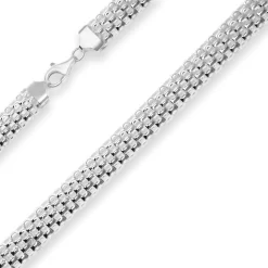 10mm Geflechte-Kette Silberkette Collier Halskette aus 925 Silber 45cm