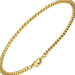 3,5mm Goldarmband Panzer Armband, 333 Gold Gelbgold, Unisex, 21cm