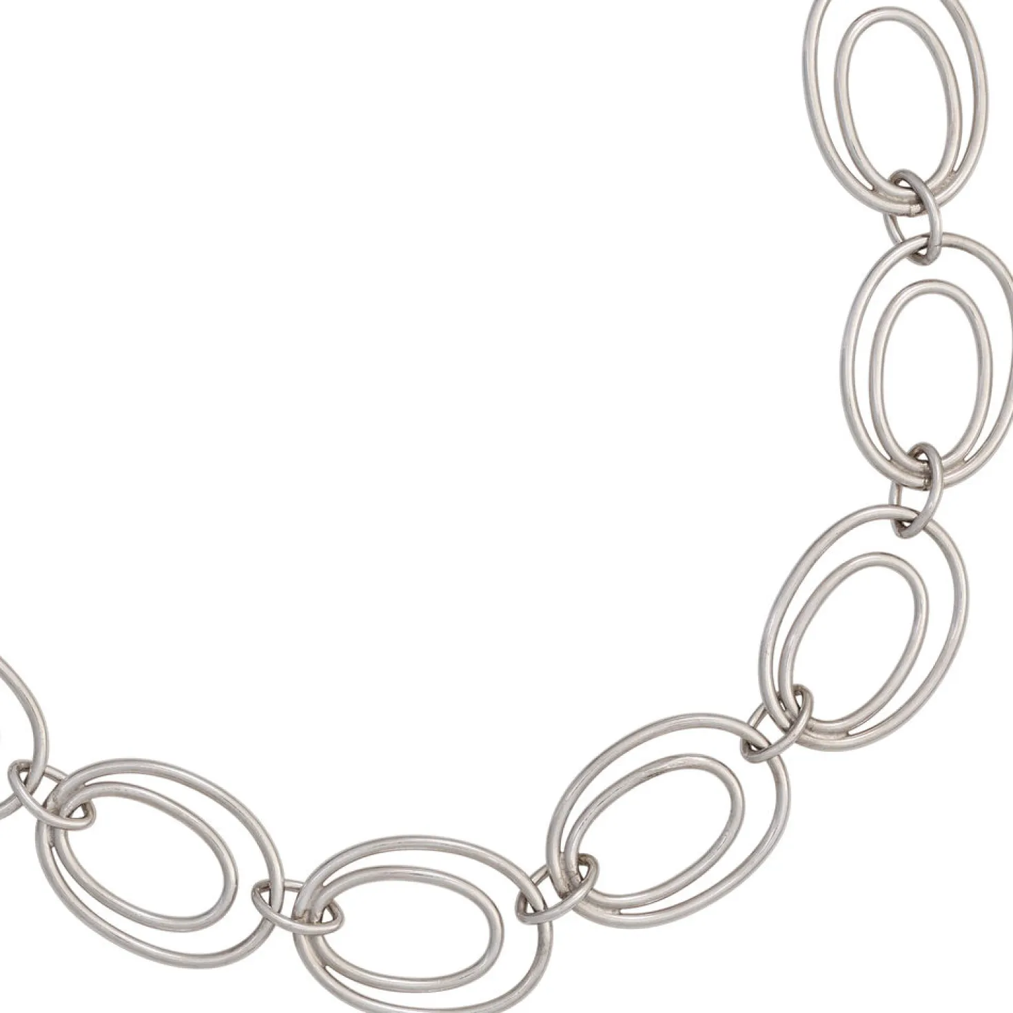 17,1mm Halskette Collier ovale Glieder 925 Silber glänzend Damen, 64cm