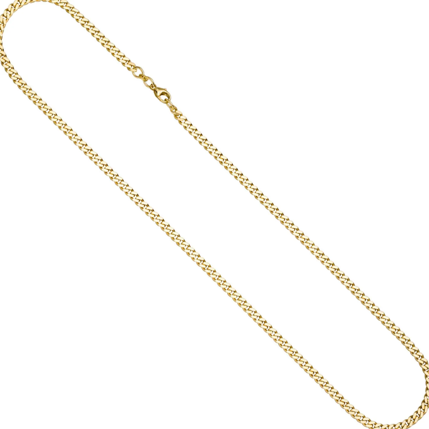 3,9mm Halskette Collier Panzerkette diamantiert 333 Gold Gelbgold massiv 55cm