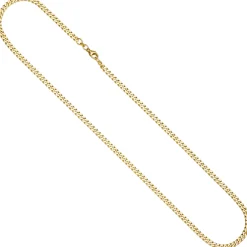 3,9mm Halskette Collier Panzerkette diamantiert 333 Gold Gelbgold massiv 50cm