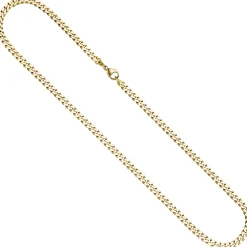4,6mm Halskette Collier Panzerkette diamantiert 333 Gold Gelbgold massiv 50cm