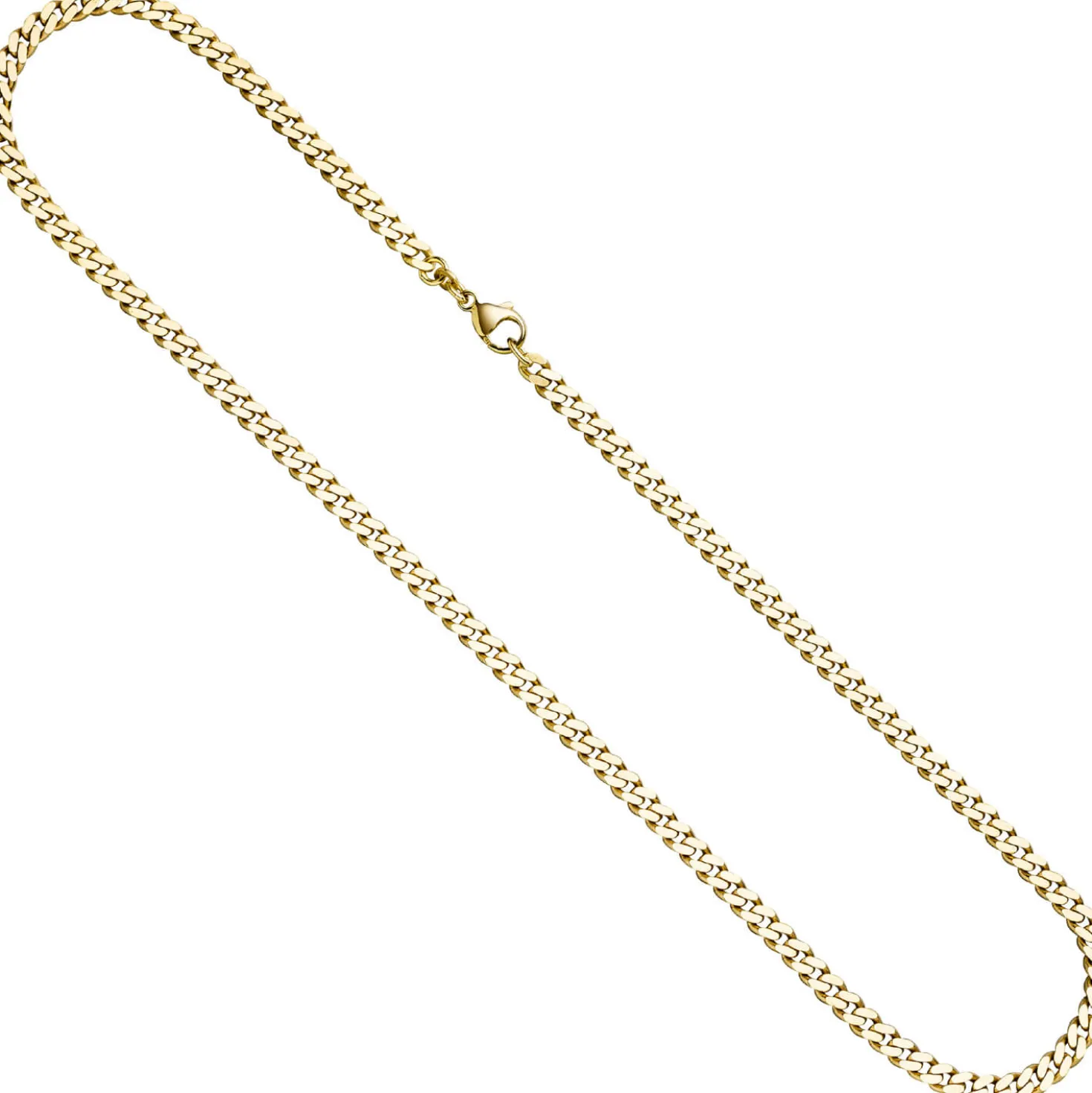 4,6mm Halskette Collier Panzerkette diamantiert 333 Gold Gelbgold massiv 50cm