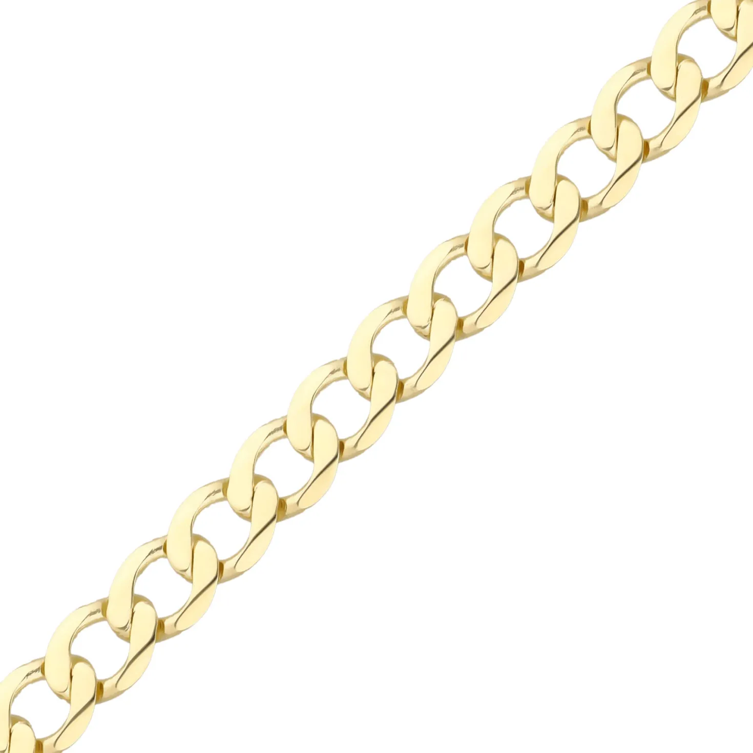 5,7mm Halskette Collier Panzerkette oval flach aus 333 Gold Gelbgold massiv 45cm