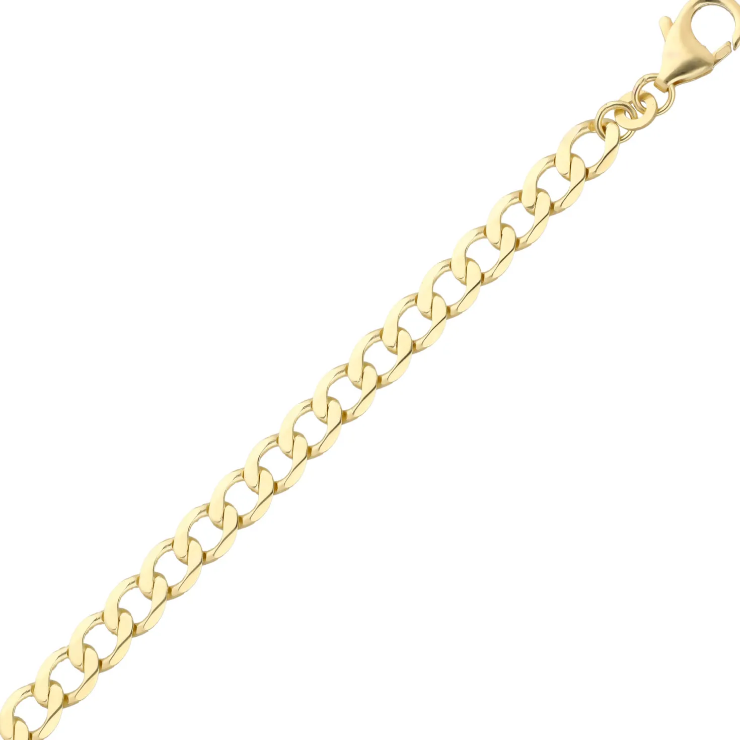 5,7mm Halskette Collier Panzerkette oval flach aus 333 Gold Gelbgold massiv 45cm