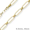 9,5mm Halskette Collier Paper-Clip Kette aus 585 Gold Gelbgold teilmattiert 45cm