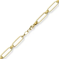9,5mm Halskette Collier Paper-Clip Kette aus 585 Gold Gelbgold teilmattiert 45cm
