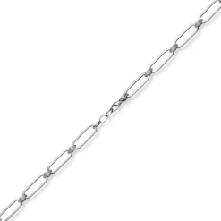 9,5mm Halskette Collier Paper-Clip Kette aus 585 Gold Weißgold teilmattiert 45cm