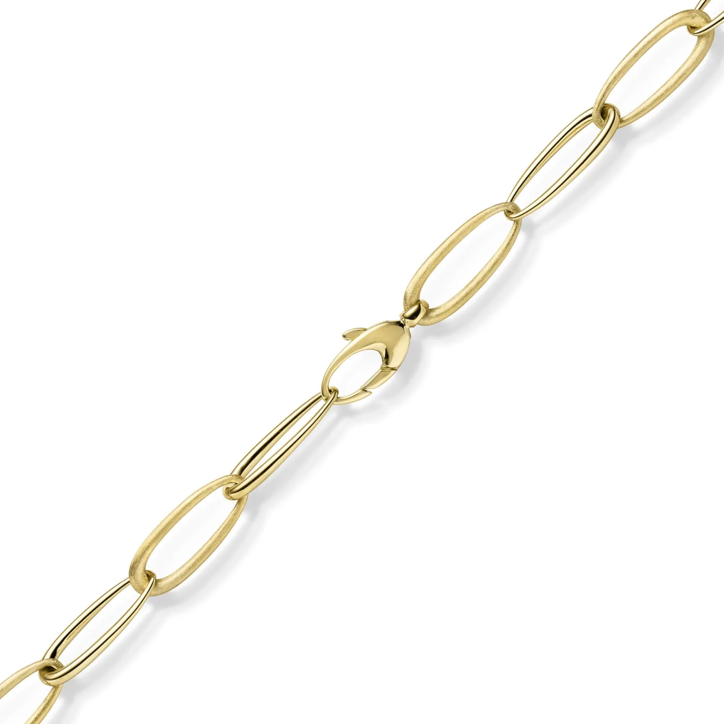 10mm Halskette Collier Phantasiekette aus 585 Gold Gelbgold matt/glänzned 50cm
