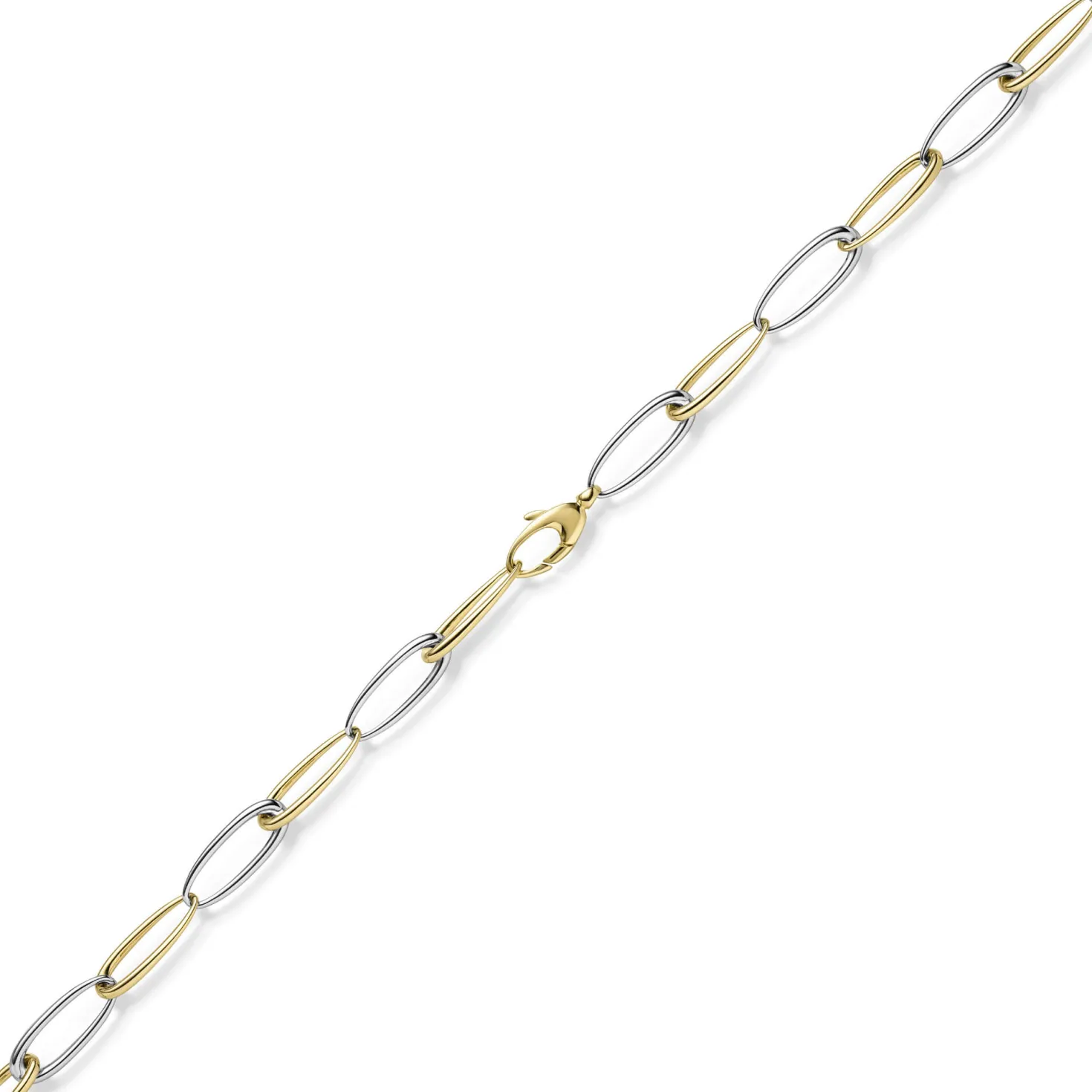 10mm Halskette Collier Phantasiekette aus 585 Gold Gelbgold Weißgold 50cm