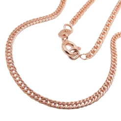 2mm Halskette Doppelrhombus Zwillingspanzer Collier aus 375 Gold Rotgold 45cm