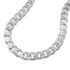 5,6mm Halskette flache Panzerkette mit Muster aus 925 Silber 55cm