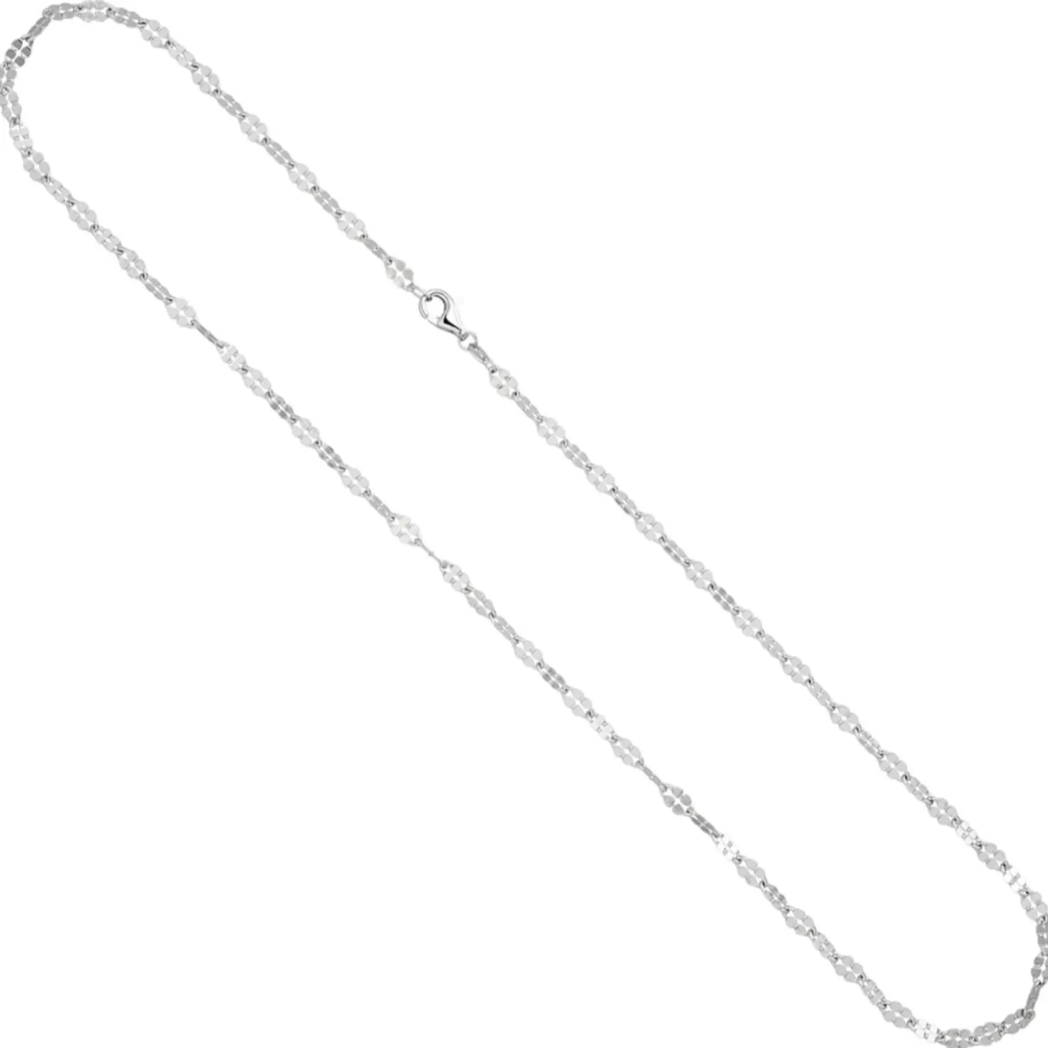 3,4mm Halskette Kette Collier aus 925 Silber rhodiniert 45cm Silberkette