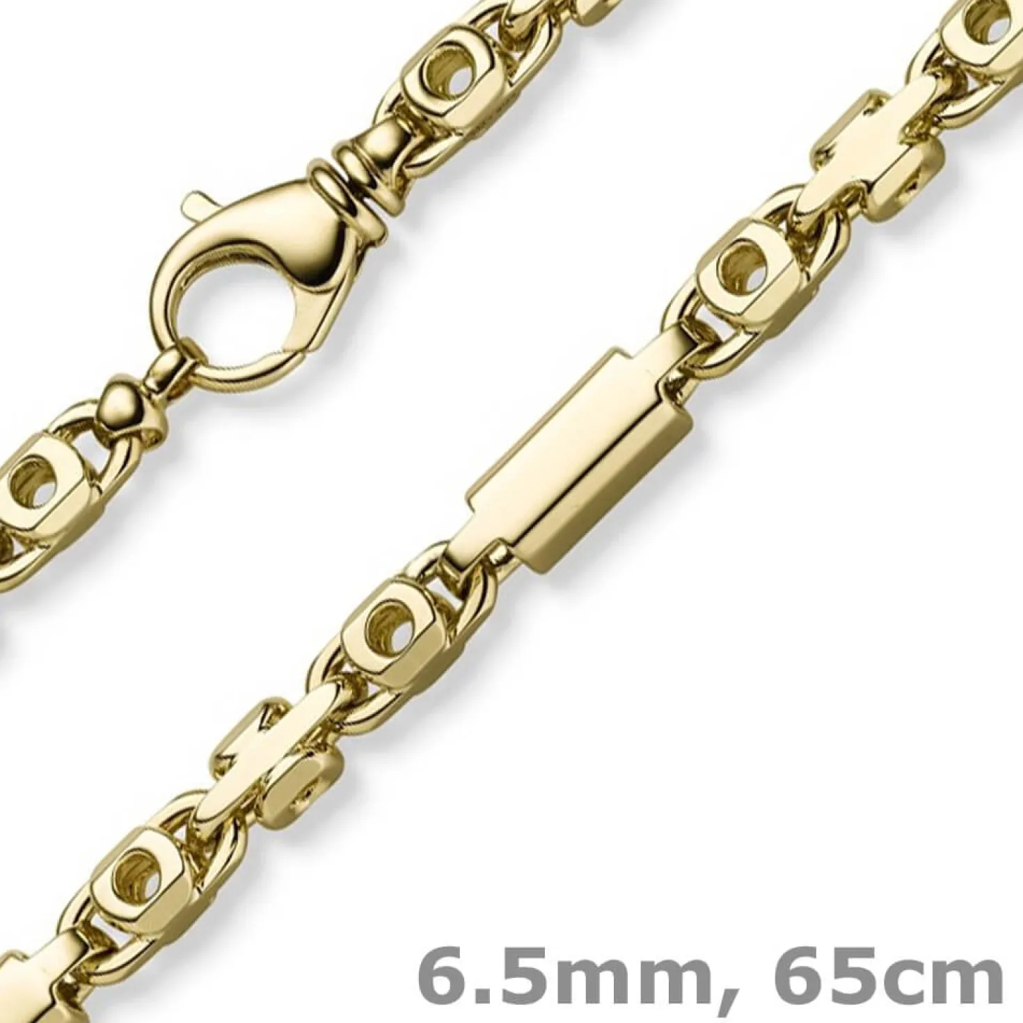 6,5mm Halskette Monte Carlo Kette aus 585 Gold Gelbgold massiv 65cm